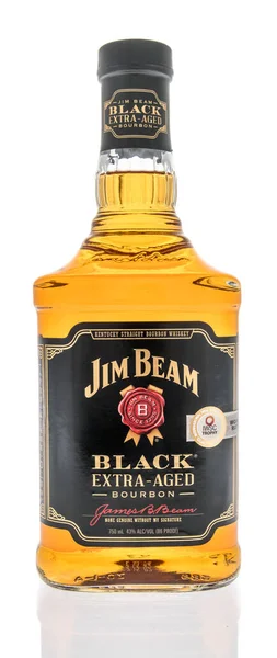 Winneconne January 2021 Bottle Jim Beam Black Extra Aged Bourbon — Stock Photo, Image