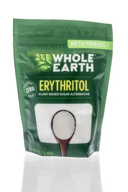 Winneconne, WI - 27 Mart 2021: Dünya genelinde izole edilmiş bir eritritol paketi