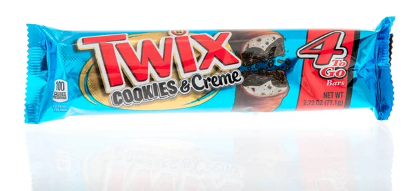 Winneconne Juin 2021 Paquet Biscuits Twix Barres Chocolatées Crème Sur — Photo