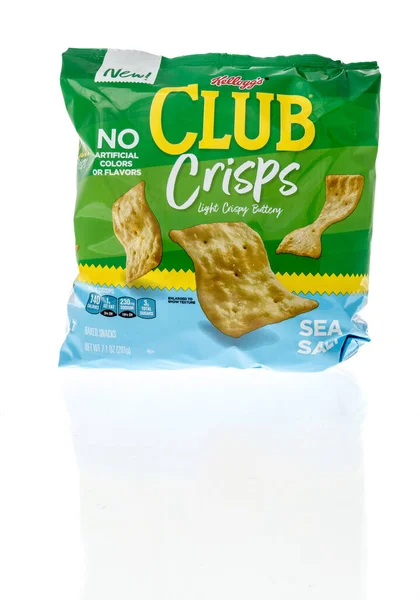Winneconne Juli 2021 Ein Paket Kelloggs Club Chips Meersalz Auf — Stockfoto