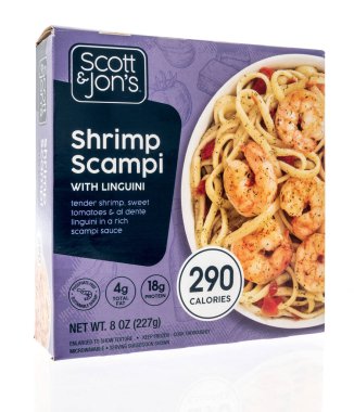 Winneconne, WI -30 Temmuz 2021: Scott ve Jons karides karidesli bir paket