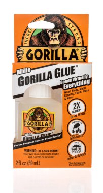 Winneconne, WI -8 August 2021:  A package of Gorilla white super glue on an isolated background