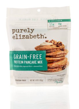 Winneconne, WI -20 Ağustos 2021: İzole bir zemin üzerinde saf Elizabeth protein krep paketi