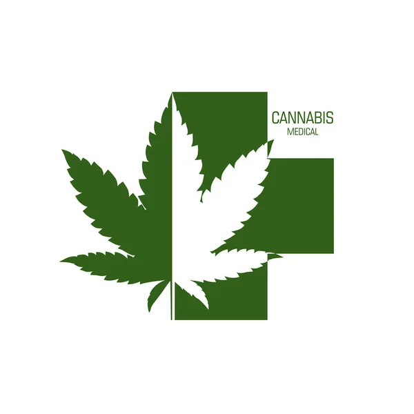 Medical marijuana product label and logo graphic template. Cannabis organic hemp. 