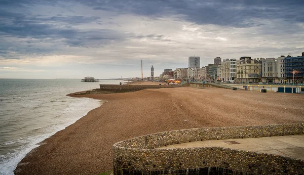 Brighton pláž při západu slunce — Stock fotografie