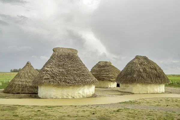 Cabanas de lama velhas históricas — Fotografia de Stock