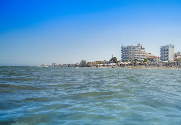 Plage de Larnaca, Chypre Photos De Stock Libres De Droits