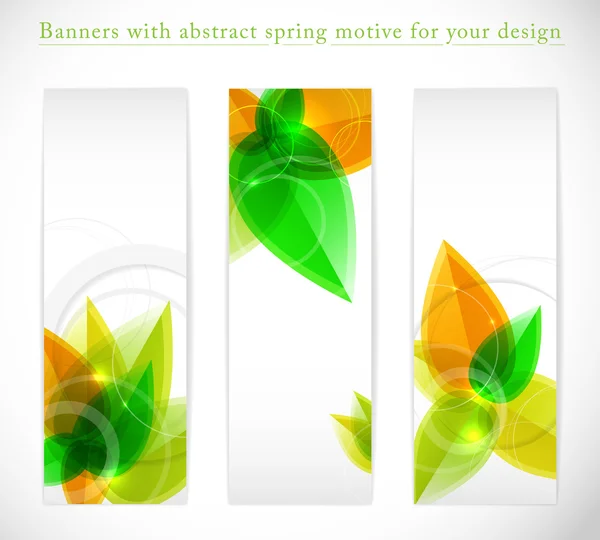 Set of paper cards with abstract nature motive — Stock Vector