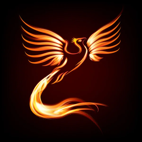 Phoenix kuş yangın siluet