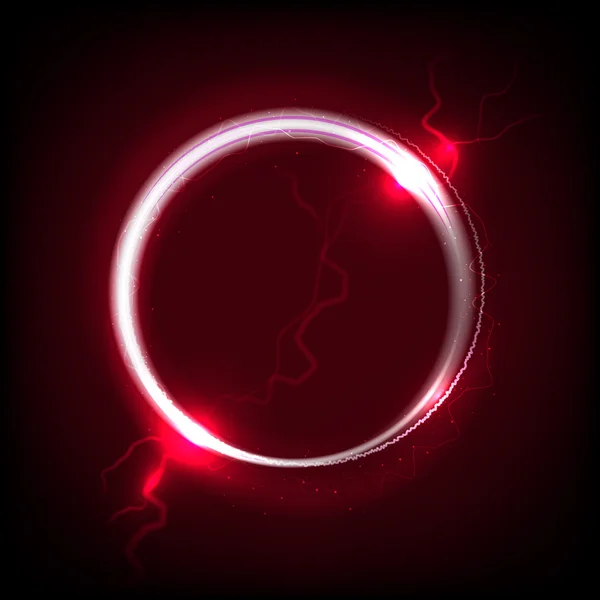 Glänzender Kreis auf dunkelrotem Hintergrund — Stockvektor