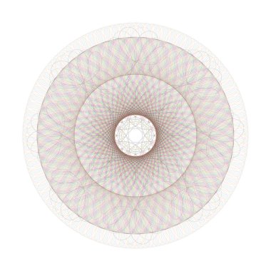 Sertifika ve diğer güvenlik belgesel için daire guilloche desen