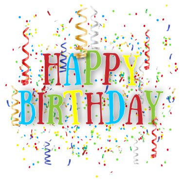 İyi ki doğdun parti arka plan konfeti ile