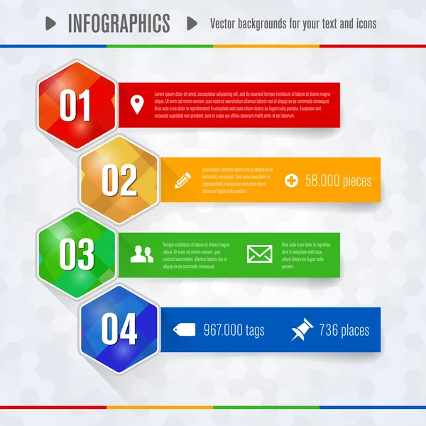 Schritt für Schritt Frames für Ihre Infografiken — Stockvektor