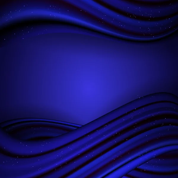 Abstract dark blue wavy background with copy space — Stock Vector