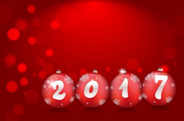 Noel topları ile yeni yıl 2017 kartı
