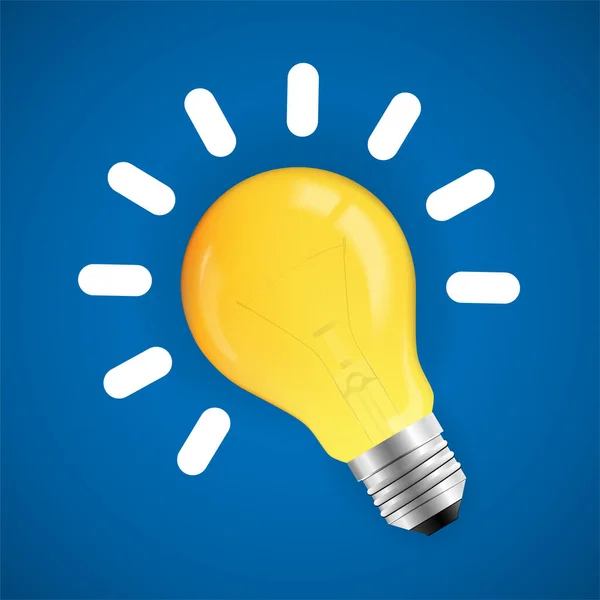 Ampoule Abstraite Lumineuse Sur Fond Bleu Illustration Vectorielle — Image vectorielle