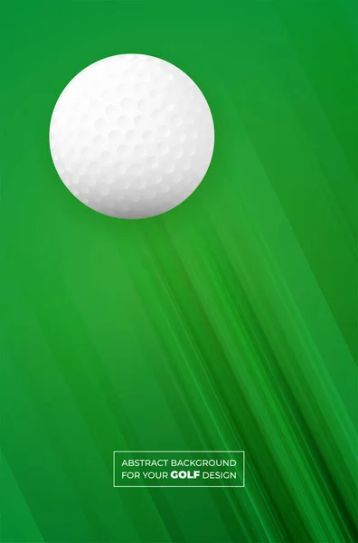 Fundo Verde Abstrato Com Listras Bola Golfe Modelo Para Seu — Vetor de Stock