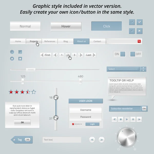 Ensemble d'éléments web élégants — Image vectorielle