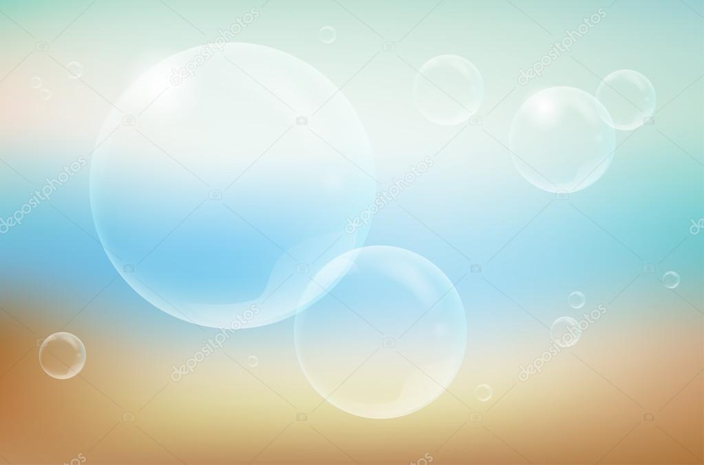 Blurred background and transparent bubbles