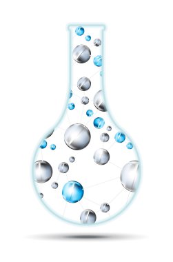 Soyut molekülleri ile soyut kimyasal cam