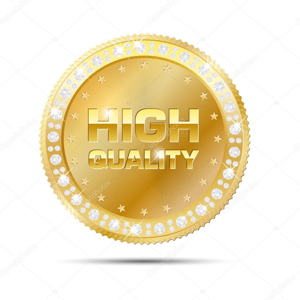 Gold frame with diamonds - HIGH QUALITY badge