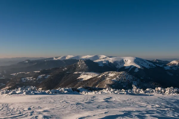 Mañana de invierno soleada en una cresta de montaña —  Fotos de Stock