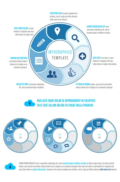 Kreise und Symbole - Vorlage für Infografiken — Stockvektor