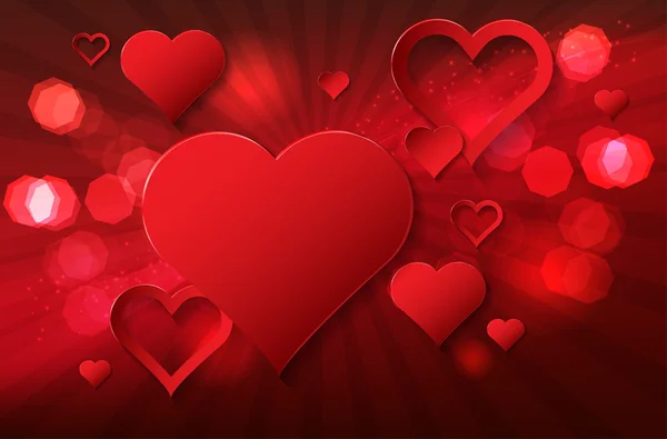 Antecedentes del día de San Valentín con corazones abstractos — Vector de stock