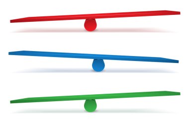 Set of three swings in different colors clipart
