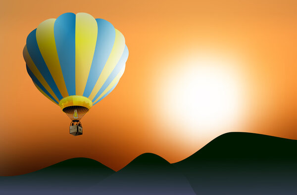 Hot air balloon at sunset