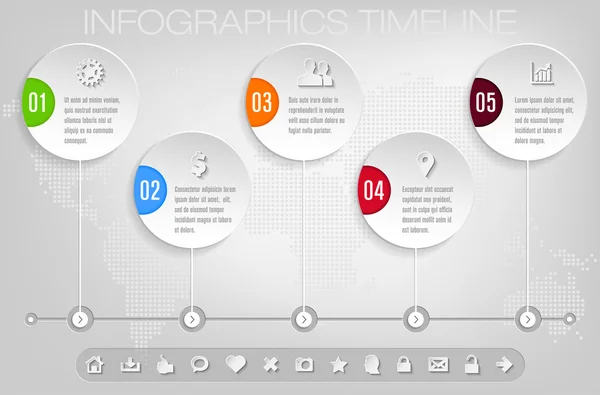 Zaman çizelgesi ve çerçeveler - modern Infographic şablonu — Stok Vektör