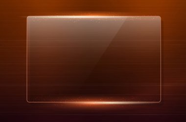 Parlak cam çerçeve ile metal arka plan