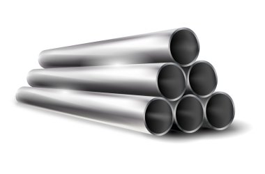 Pile of metal pipes clipart