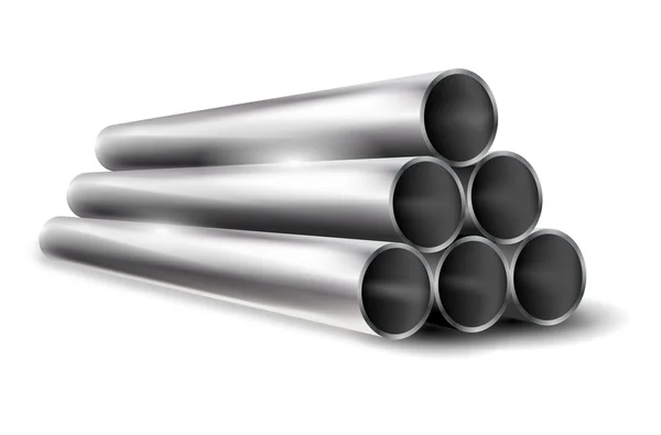 Pile of metal pipes — Stock Vector