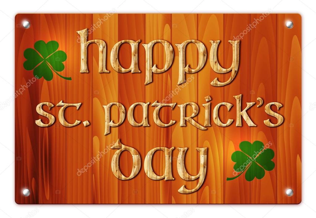 Wooden background with St. Patricks Day wish