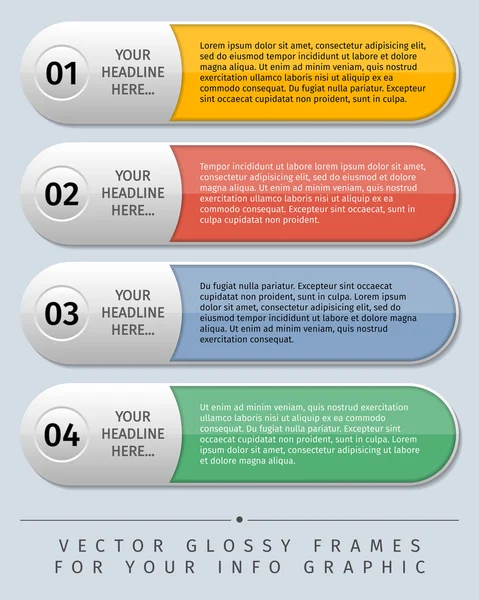 Modern design glossy frames for info graphic — Stock Vector