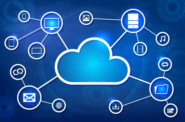 Concetto soluzione cloud — Vettoriale Stock