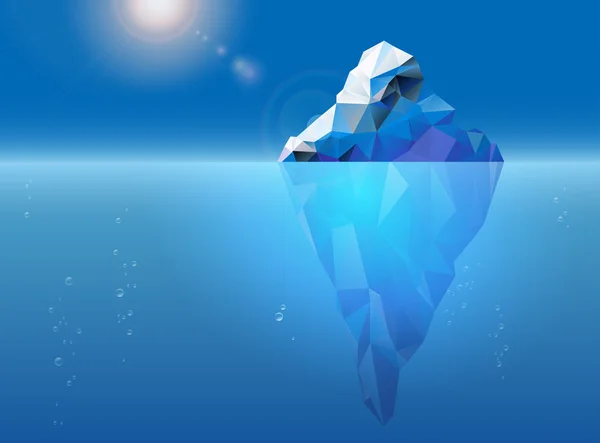 Iceberg flotando en la superficie del mar — Vector de stock