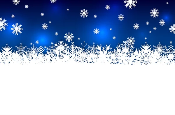 Blu astratto sfondo stagione invernale con fiocchi di neve — Vettoriale Stock