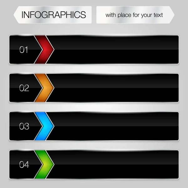 情報グラフィックのモダンなデザイン光沢のあるメタル フレーム — ストックベクタ