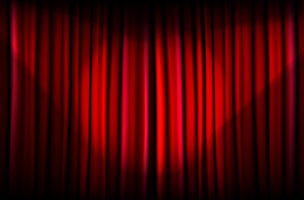 Красный занавес с лучами света