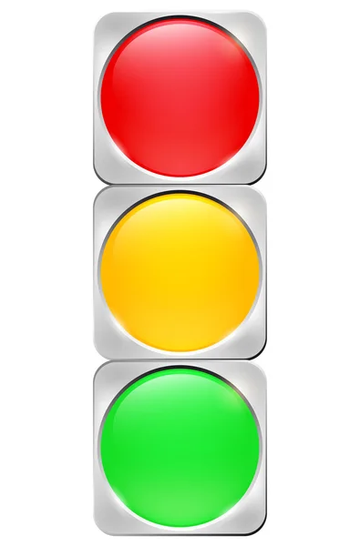 Abstract traffic lights on white background — Stock Vector