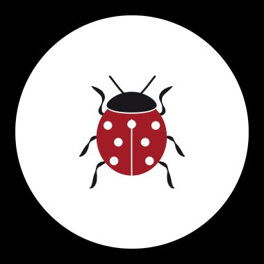 kırmızı uğur böceği hayvan sembolü basit siyah simgesi eps10