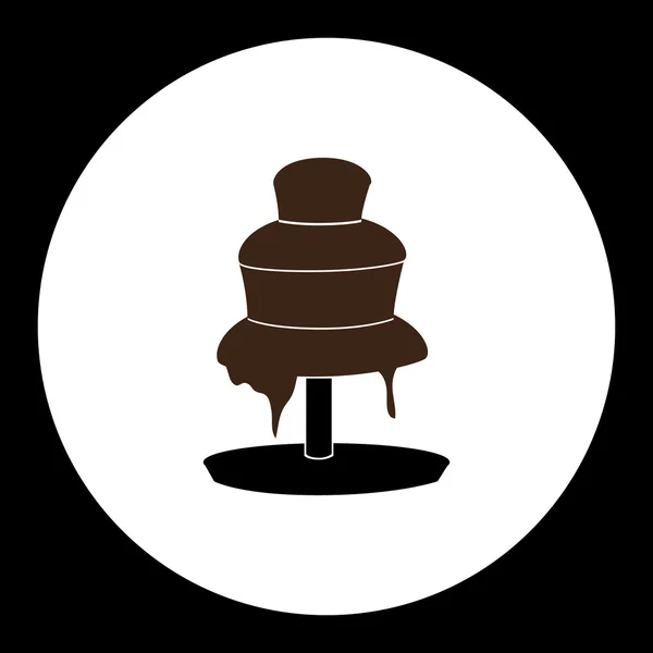 Delicious brown chocolate fountain silhouette icon eps10 — Stock Vector