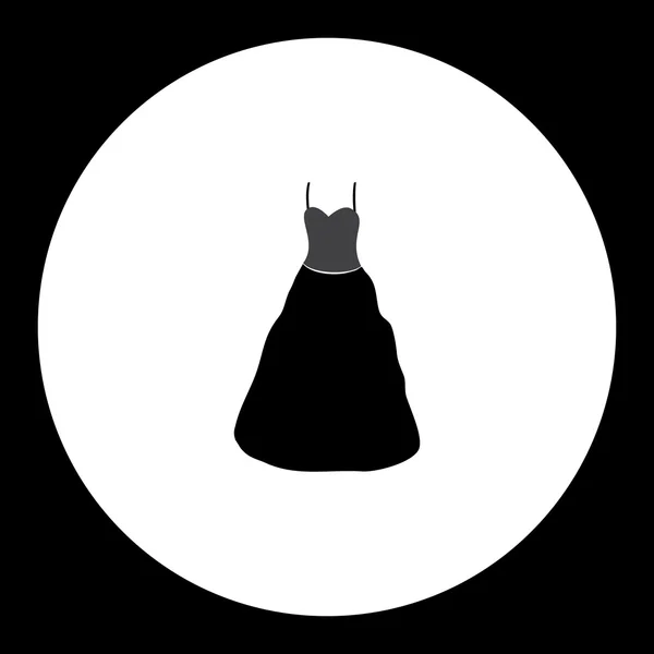 Damas simples vestido de noche aislado icono negro eps10 — Vector de stock