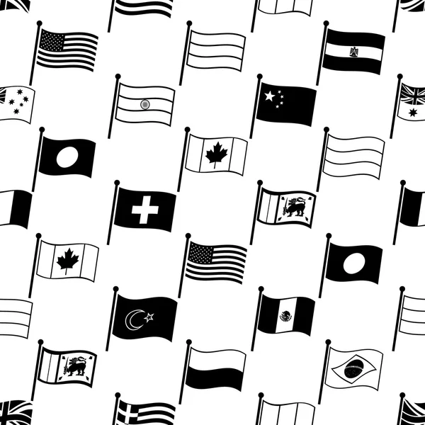 Banderas curvas simples de patrón inconsútil país diferente eps10 — Vector de stock