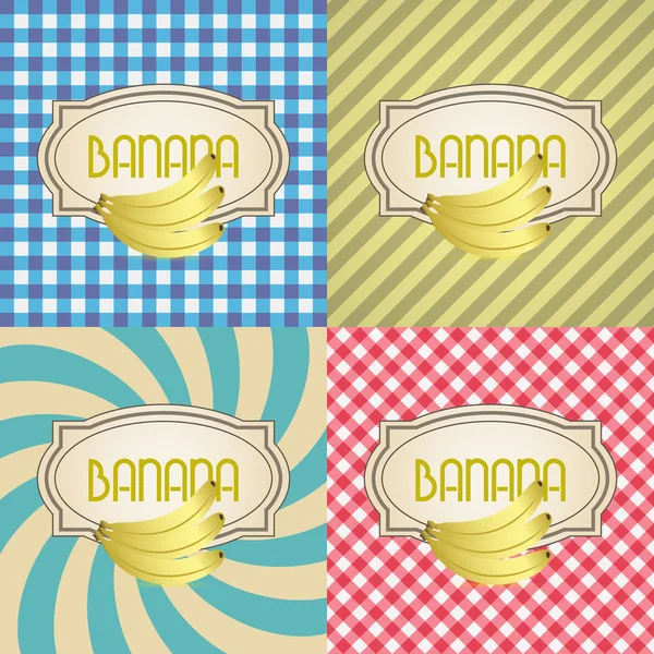 四种类型的香蕉 eps10 复古纹理标签 — 图库矢量图片