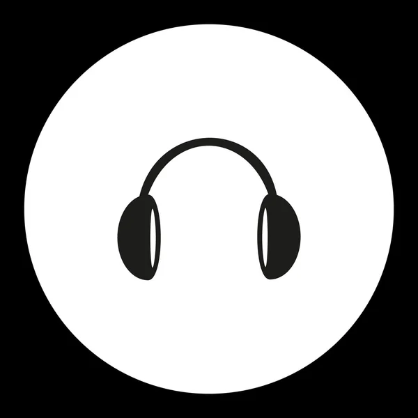 Auriculares de música negro icono aislado simple eps10 — Archivo Imágenes Vectoriales