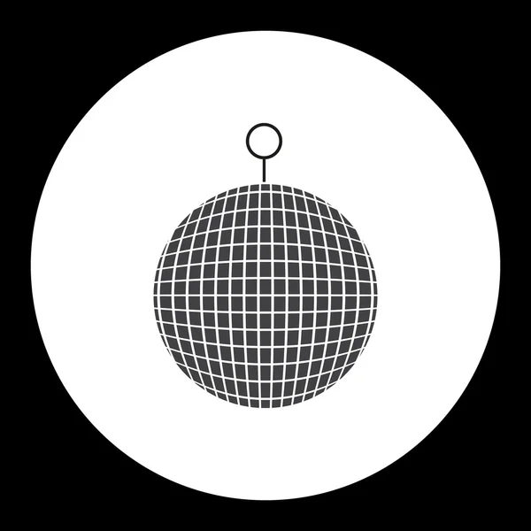 Musique disco ball noir simple icône isolée eps10 — Image vectorielle