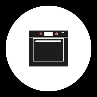 fırın basit siyah ve kırmızı simge eps10 izole